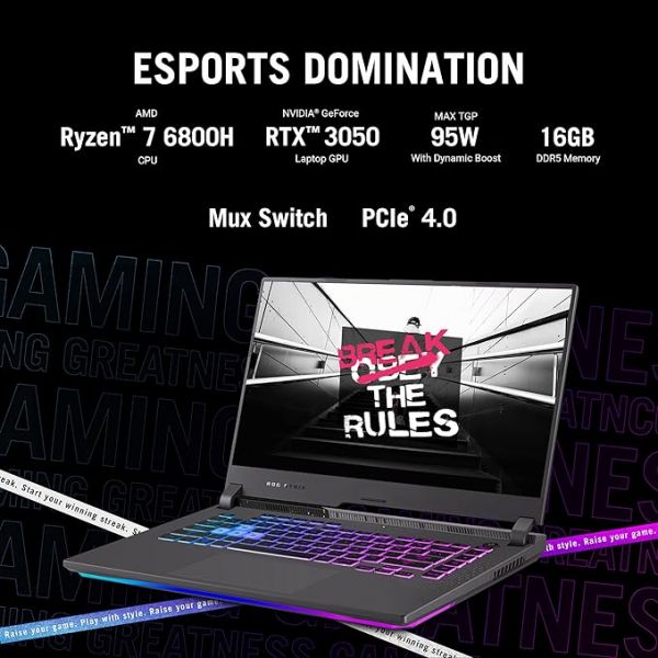 ASUS ROG Strix G15 (2022) Gaming Laptop, 15” 16:10 FHD 144Hz, GeForce RTX 3050