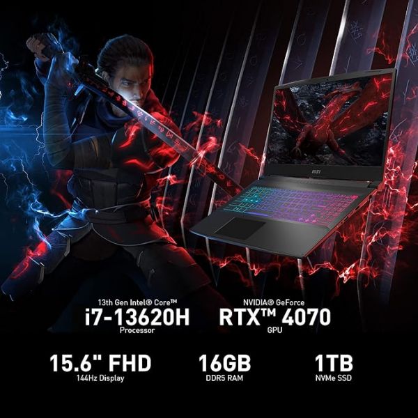 MSI Katana 15 15.6" 144Hz FHD Gaming Laptop: 13th Gen Intel Core i7